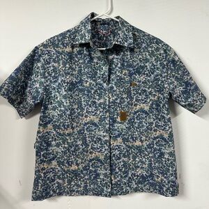 Topo Designs Womens Size S Short Sleeve Button Up Shirt Abstract Print Outdoor